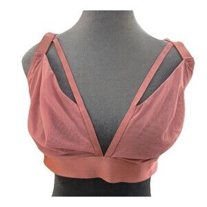 Parade Women's Silky Mesh Strappy Triangle Bralette 38-40 DD-F  Rose Pink Comfy